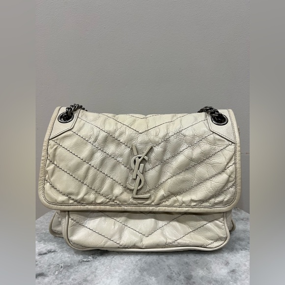 SAINT LAURENT NIKI MEDIUM FLAP YSL BAG IN CRINKLE LEATHER ❤️‍🔥💖 - Picture 1 of 16